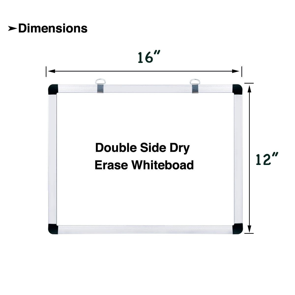 BOSFINO Ultra-Thin Double-Sided Whiteboard, 16"x12" Magnetic Dry Erase Whiteboard for Wall, Protective Angle with Aluminum Frame,Perfect for School, Home, Office