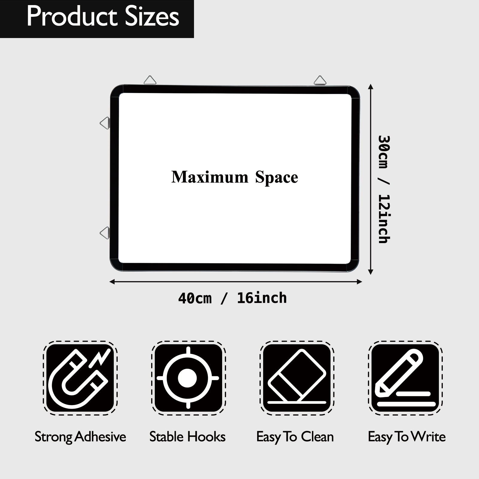 BOSFINO Dry Erase Whiteboard, A3 Size Magnetic White Board with 8 Marker, (40cm x 30cm)