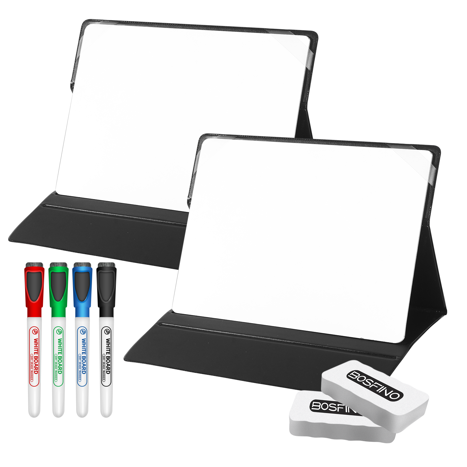 Small Dry Erase Board, DumanAsen 2 Pack Desktop Whiteboard with Stand, Portable Small White Board with PU Cover Case for Office, Home, School - 33cm x 23.5cm