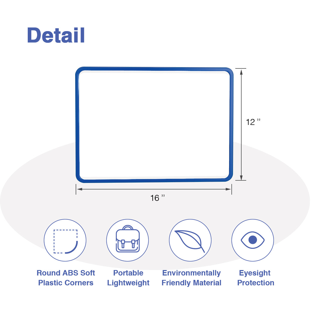 Dry Erase Whiteboard, BOSFINO Double Sided White Board with Dry Erase Pens and Eraser for Children or School, Home, Office, Remote Learning (Blue, 30cm*21cm)