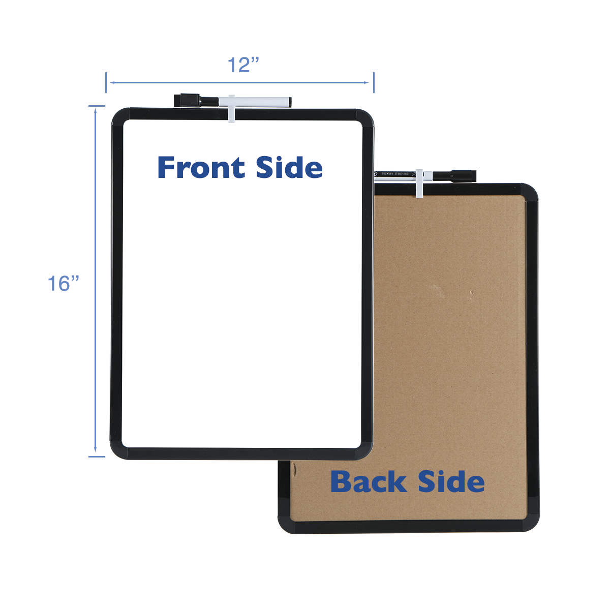 BOSFINO Dry Erase Whiteboard, A3 Size Magnetic White Board with 8 Marker, Black Frame (40cm x 30cm)