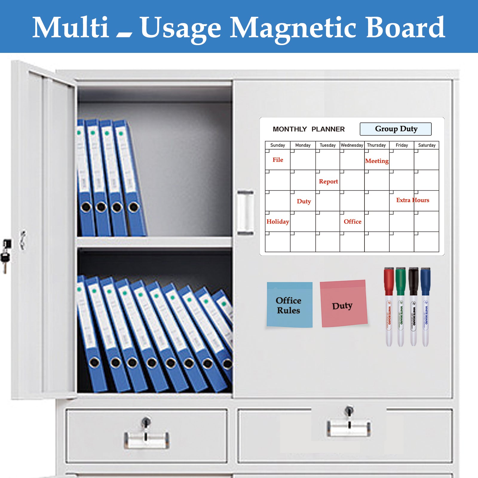 Fridge Calendar Magnetic Dry Erase Calendar Whiteboard Calendar, Meal Planner for Refrigerator,16 x 12 Inches (Monthly Planner)