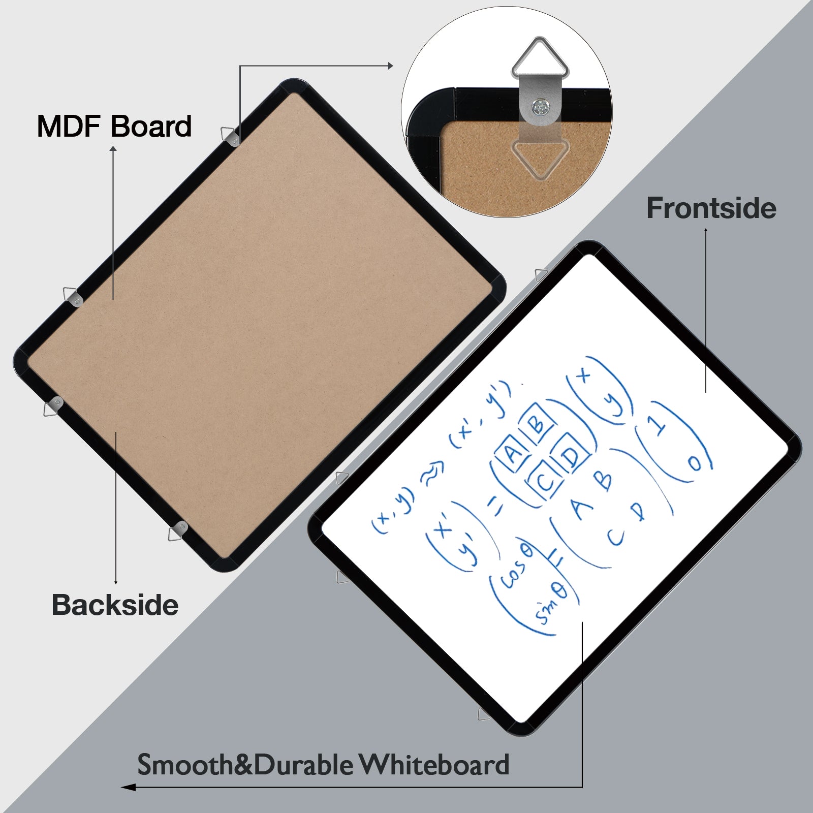 BOSFINO Dry Erase Whiteboard, A3 Size Magnetic White Board with 8 Marker, (40cm x 30cm)