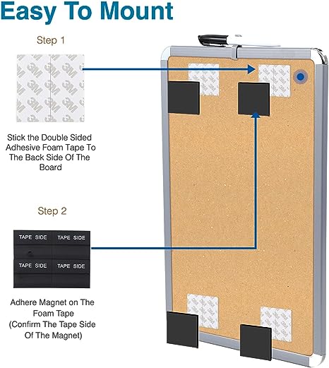 BOSFINO Small Dry Erase Whiteboard for Fridge, 17"x11" Magnetic Dry Erase Board for Wall, Protective Angle with Plastic Frame Suitable for Home, School