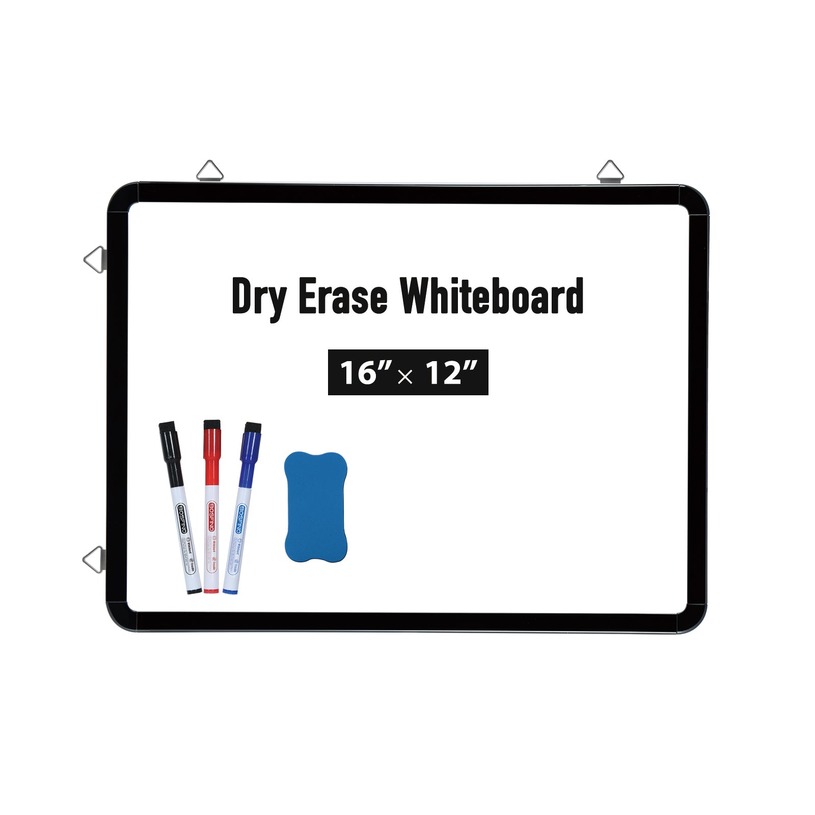 BOSFINO Dry Erase Whiteboard, A3 Size Magnetic White Board with 8 Marker, (40cm x 30cm)