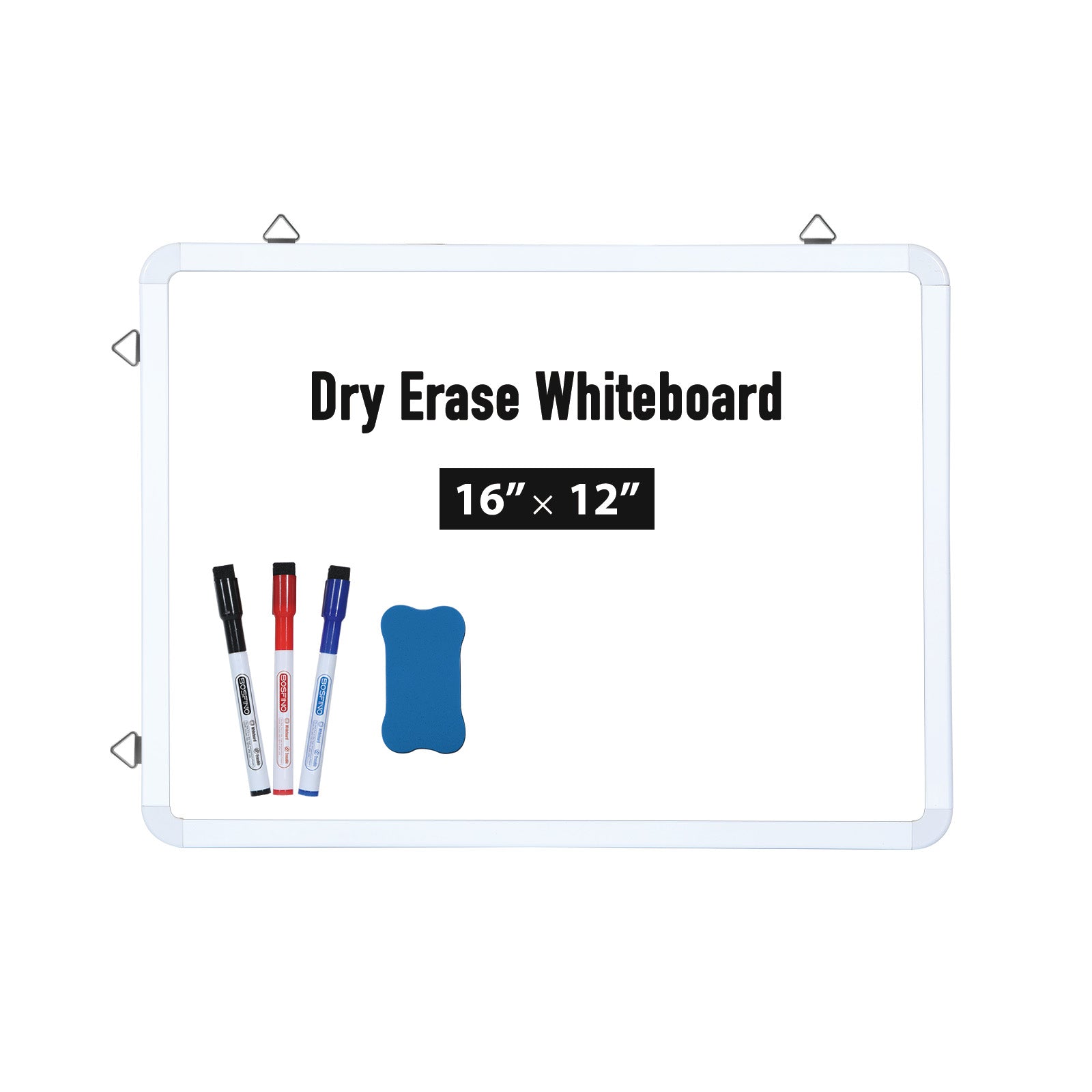 BOSFINO Dry Erase Whiteboard, A3 Size Magnetic White Board with 8 Marker, White Frame (40cm x 30cm)