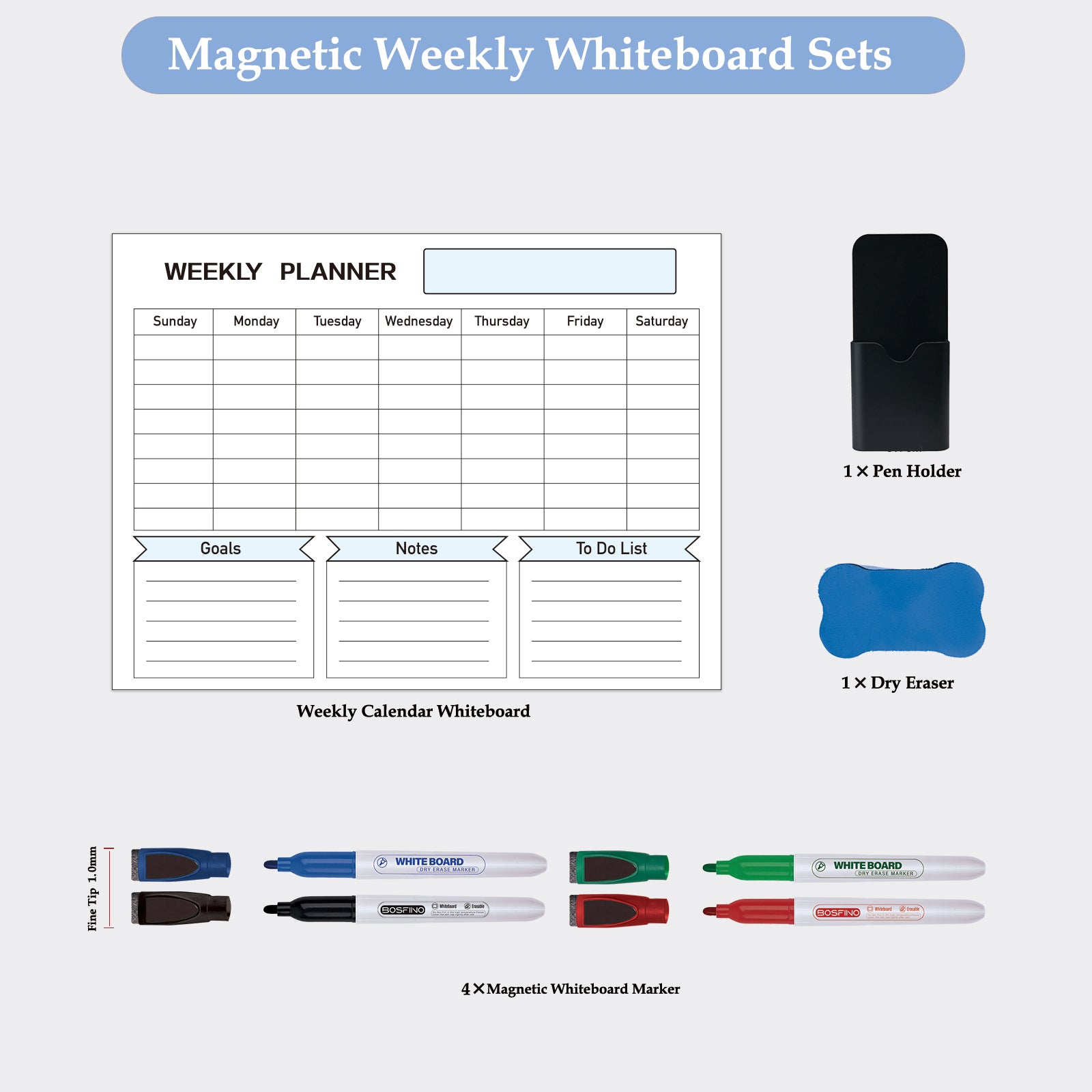 Fridge Calendar Magnetic Dry Erase Calendar Whiteboard Calendar, Meal Planner for Refrigerator,16 x 12 Inches (Monthly Planner)