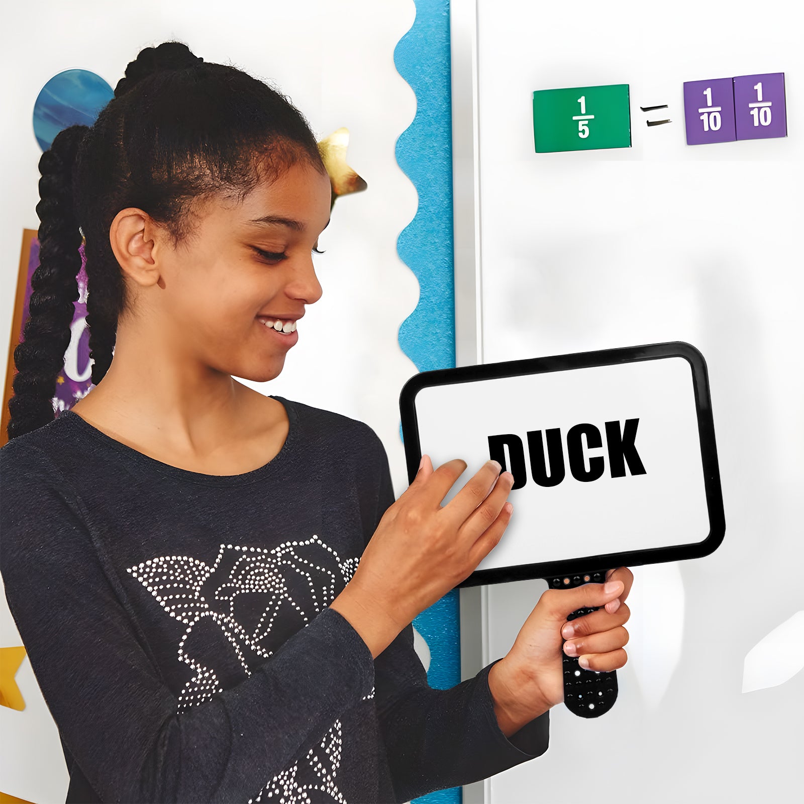 A5 Size Double Sided Dry Erase Answer Paddle, 6''X 8'' Dry Erase Board, Handheld Whiteboard, Signs Auction Paddles for Home School and Office - 15cm x 21cm