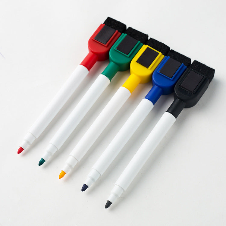 Magnetic Dry Wipe Pens Dry Erase Markers With Eraser Cap Low Odor Fine Tip Whiteboard Pens Pack of 8