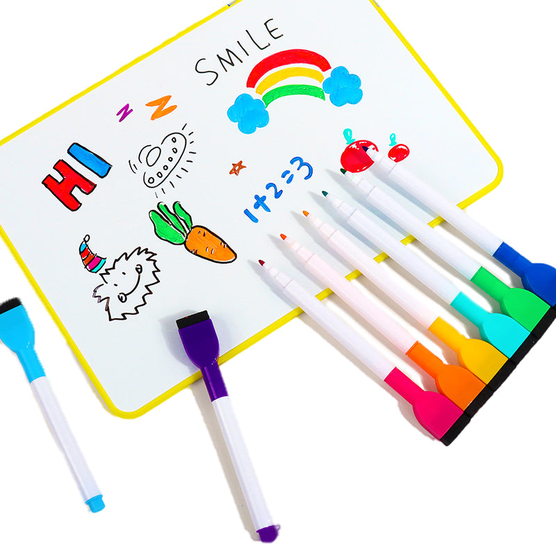 Magnetic Dry Wipe Pens Dry Erase Markers With Eraser Cap Low Odor Fine Tip Whiteboard Pens