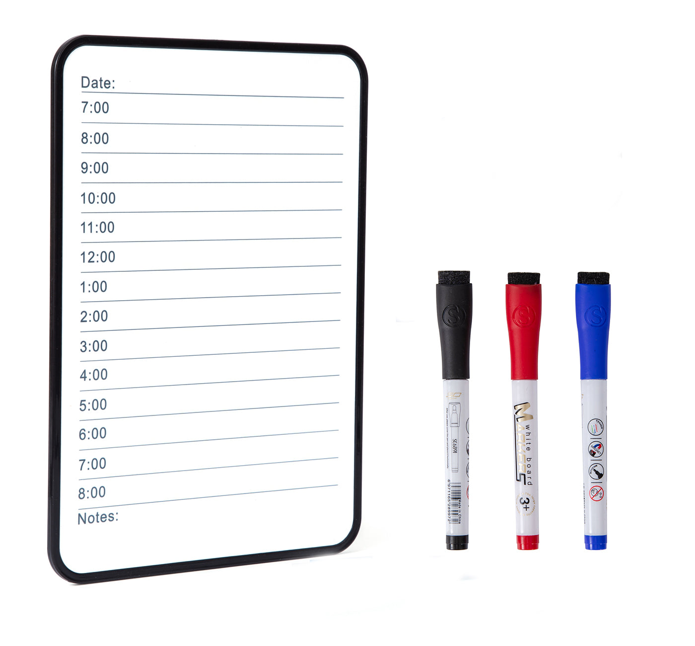 Dry Erase White Board, BOSFINO Double Sided Whiteboard for Home, School, Office, with 3 pcs Dry Erase Marker - A4 Size