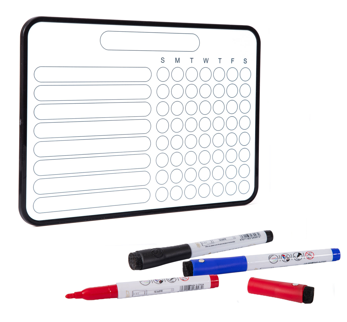 Dry Erase White Board, BOSFINO Double Sided Whiteboard for Home, School, Office, with 3 pcs Dry Erase Marker - A4 Size