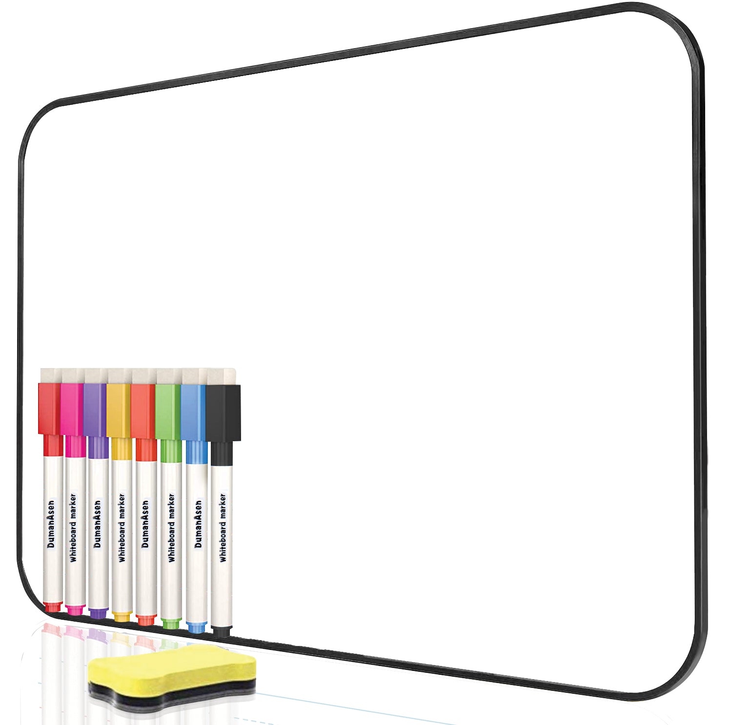 Dry Erase Whiteboard, BOSFINO Double Sided White Board with Dry Erase Pens and Eraser for Children or School, Home, Office, Remote Learning (Blue, 30cm*21cm)