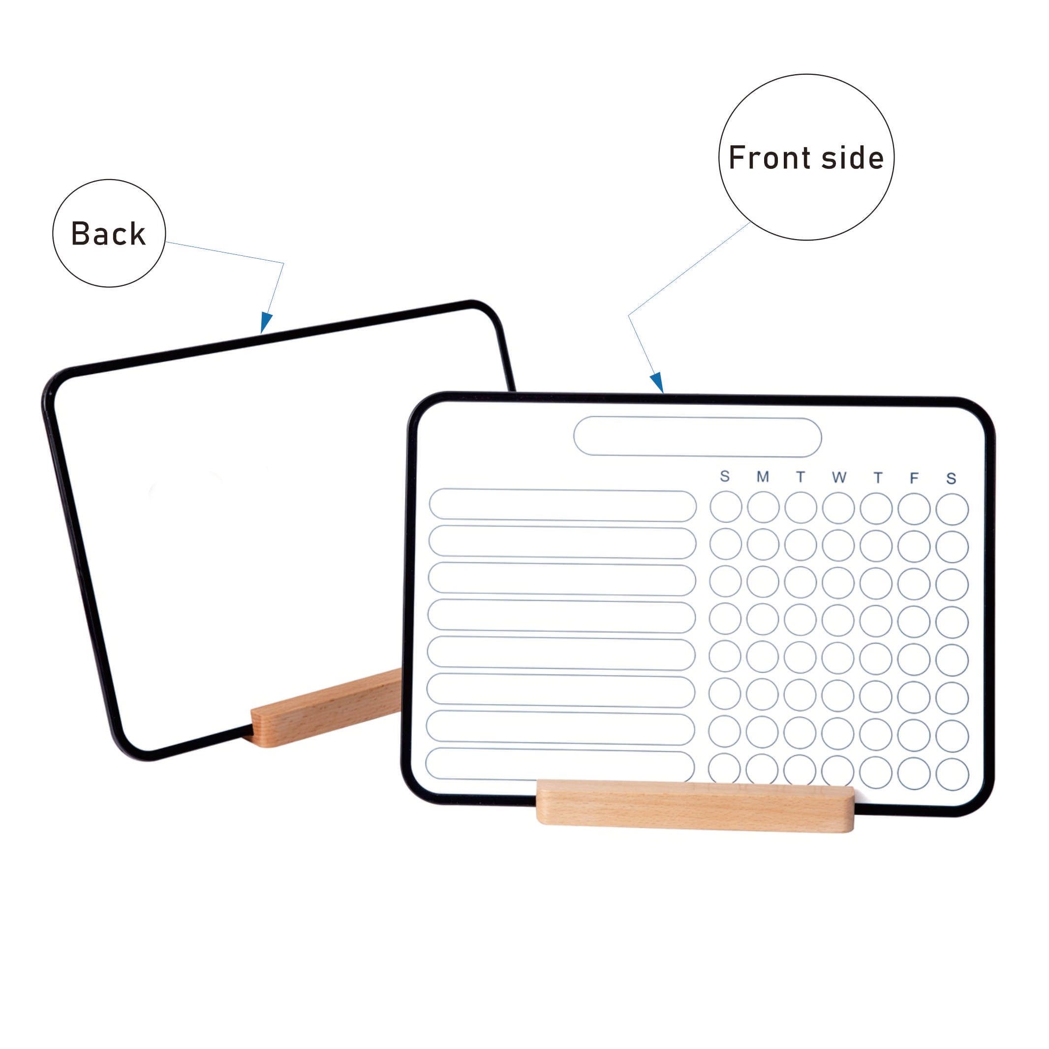 Dry Erase White Board, BOSFINO Double Sided Whiteboard for Home, School, Office, with 3 pcs Dry Erase Marker - A4 Size