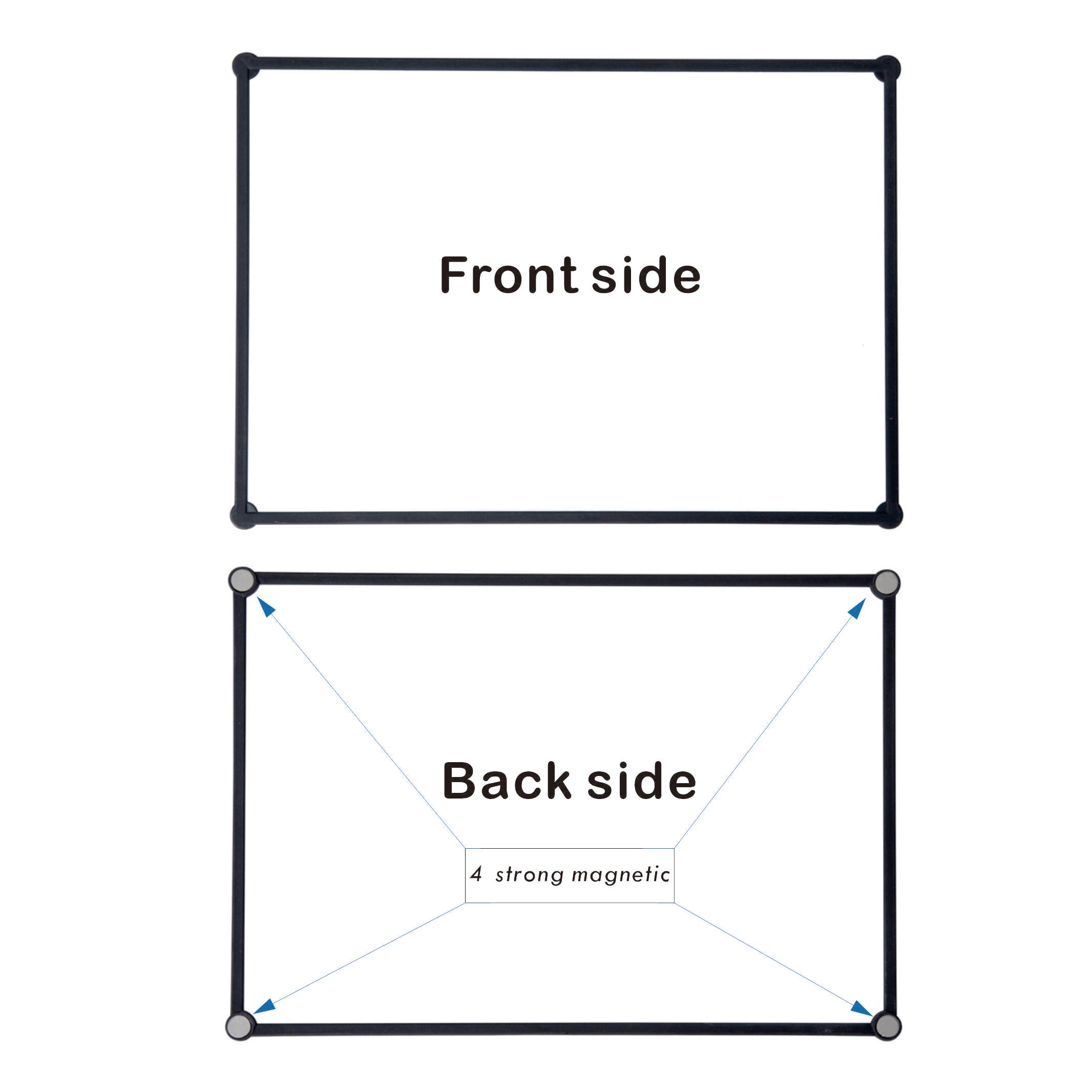 BOSFINO A4 Size Magnetic Whiteboard for Fridge, Double-Sided Dry Erase Board for Refrigerator/Home/Office - Designed with 4 Strong Magnetic on The Backside, Included 3 pcs Dry Erase Marker (Black)