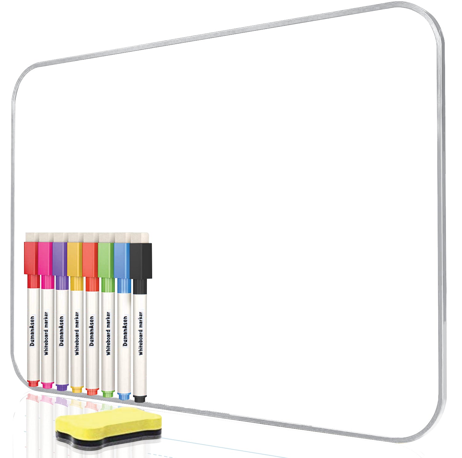 Dry Erase Whiteboard, BOSFINO Double Sided White Board with Dry Erase Pens and Eraser for Children or School, Home, Office, Remote Learning (Blue, 30cm*21cm)