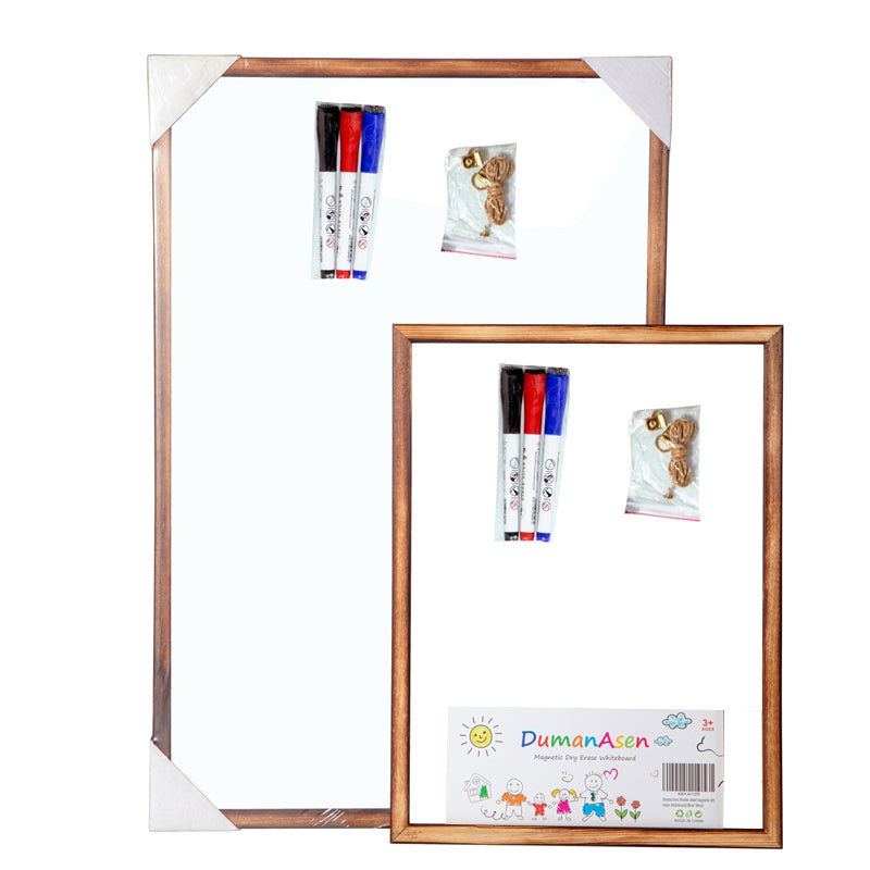 BOSFINO Double Sided Dry Erase Whiteboard (30cm x 40cm, Wooden Frame)